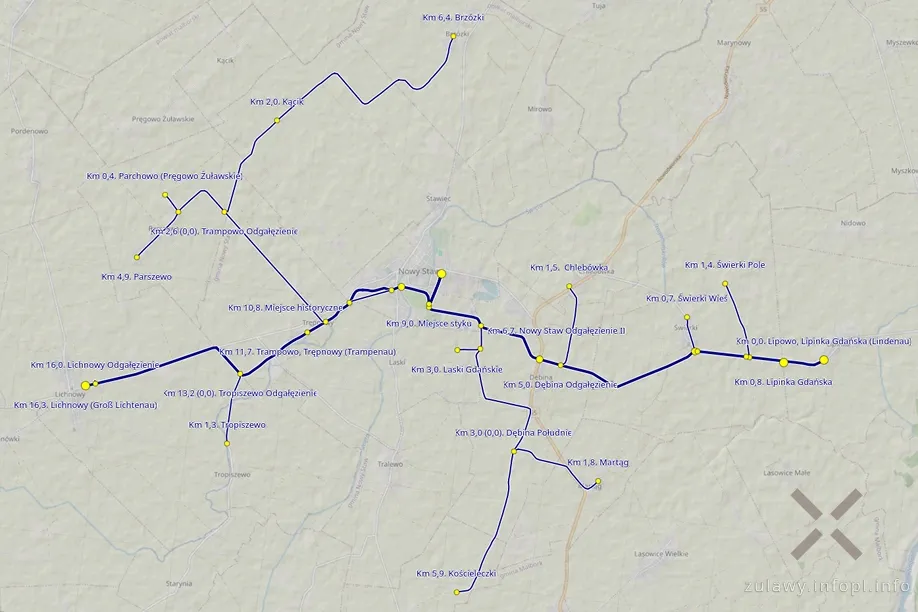 Linia wąskotorowa Lipinka - Lichnowy wraz z odgałęzieniami